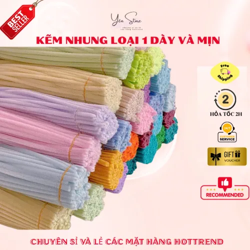 SỢI DÂY KẼM NHUNG LOẠI 1 DÀY MỊN ĐỦ MÀU LÀM HOA HANDMADE, LÀM ĐỒ TRANG TRÍ SÁNG TẠO  DIY YEN STORE